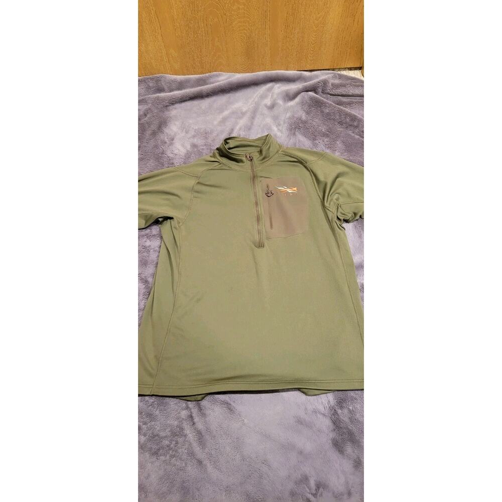 Sitka Gear Quarter Zip Pullover Mens XL Olive Green Hunting Performance Fleece
